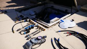 Test de pression sur piscine