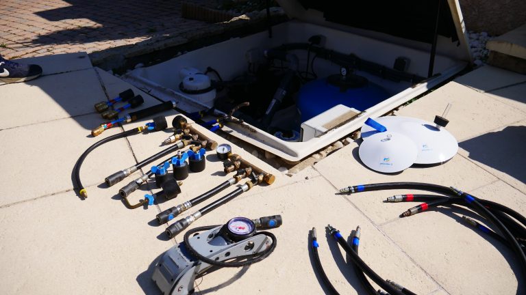 Test de pression sur piscine